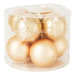 Kerstbal champagne - glas - set van 8