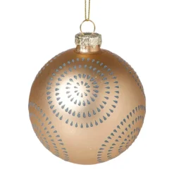 Kerstbal cirkels stipjes - goudkleurig