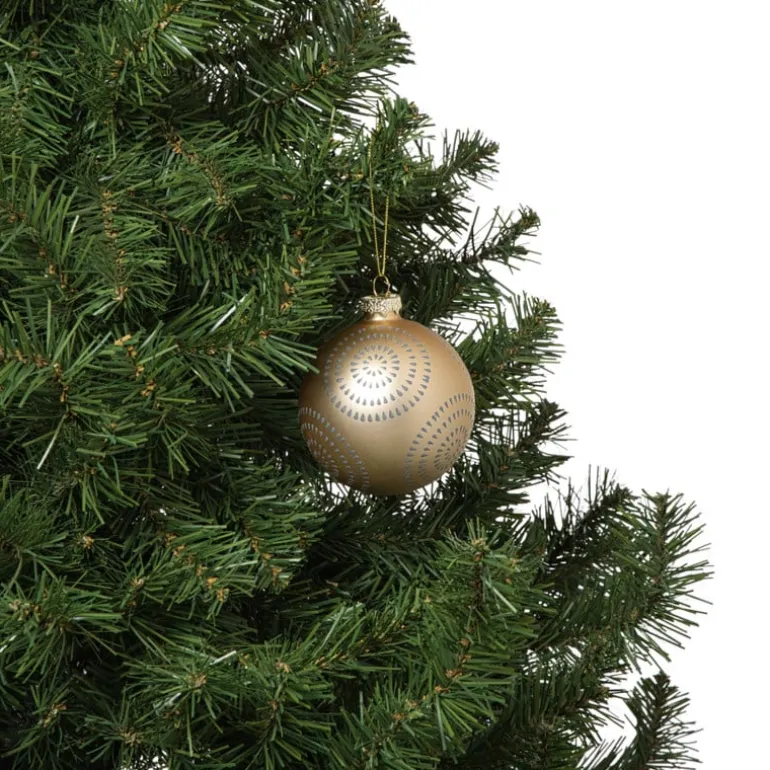 Kerstbal cirkels stipjes - goudkleurig