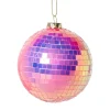 Kerstbal discobal - roze
