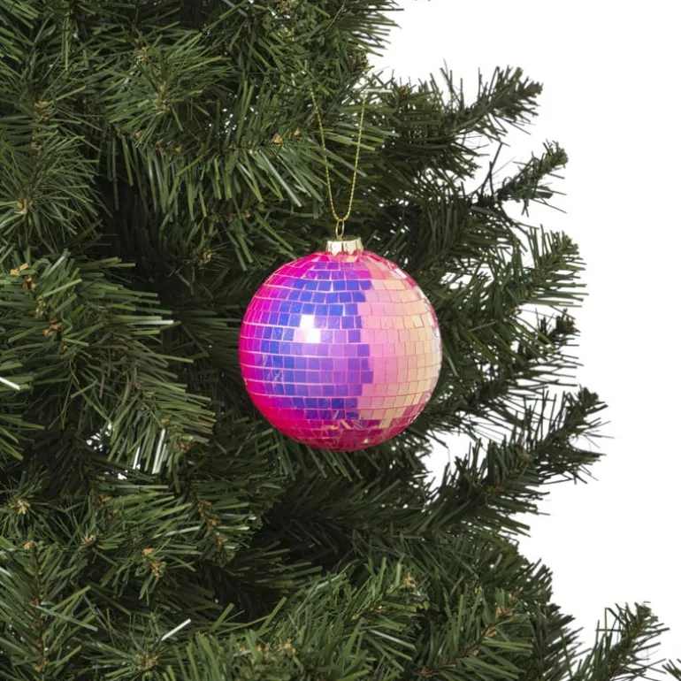 Kerstbal discobal - roze