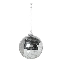 Kerstbal discobal - zilverkleurig