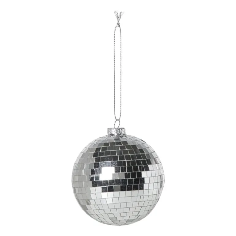 Kerstbal discobal - zilverkleurig