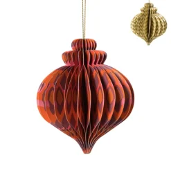 Kerstbal papier clashing colours - diverse varianten - ø8.3x10 cm