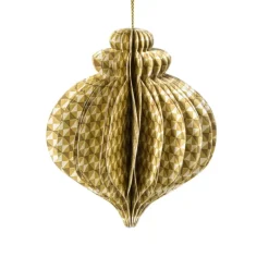 Kerstbal papier clashing colours - diverse varianten - ø8.3x10 cm