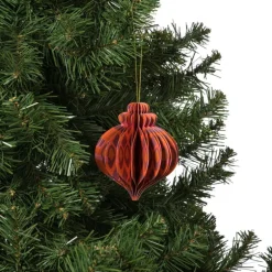 Kerstbal papier clashing colours - diverse varianten - ø8.3x10 cm