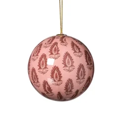 Kerstbal print - rood/roze
