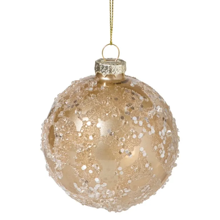 Kerstbal sequins - goudkleurig