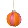 Kerstbal twist - roze/oranje