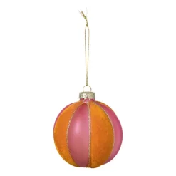 Kerstbal twist - roze/oranje