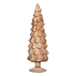 Kerstboom beeldje groot - bruin - ø8x30 cm