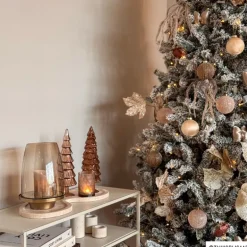 Kerstboom beeldje groot - bruin - ø8x30 cm