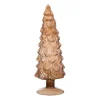 Kerstboom beeldje klein - bruin - ø8x24.5 cm