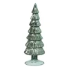 Kerstboom beeldje shiny klein - groen - ø8x24.5 cm