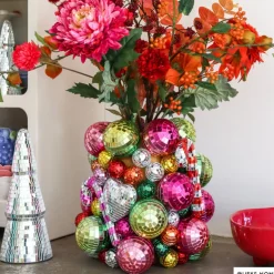 Kerstboom disco L - zilverkleurig - ø11x29 cm