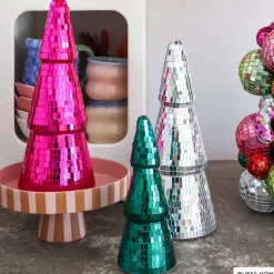 Kerstboom disco L - zilverkleurig - ø11x29 cm