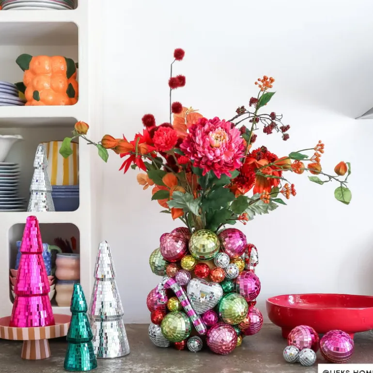 Kerstboom disco L - zilverkleurig - ø11x29 cm