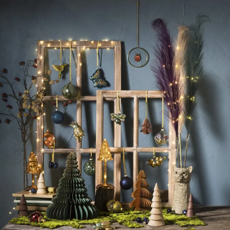 Kerstboom hout - bruin - ø5.3x15.5 cm