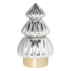 Kerstboom lamp - grijs - 13.5x13.5x20 cm