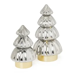 Kerstboom lamp - grijs - 13.5x13.5x20 cm