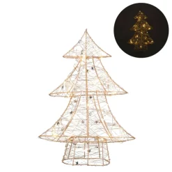 Kerstboom met LED lampjes - goudkleurig - 40 cm