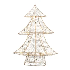 Kerstboom met LED lampjes - goudkleurig - 40 cm