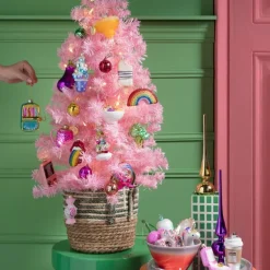 Kerstboom roze - LED - 90 cm