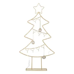 Kerstboom standaard met LED licht - goud - 68 cm