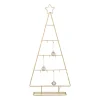 Kerstboom standaard met LED licht - goud - 77 cm