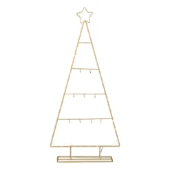 Kerstboom standaard met LED licht - goud - 77 cm
