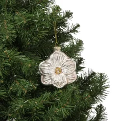 Kersthanger bloem - lichtroze - 7.8x6.8x3 cm