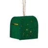 Kersthanger brievenbus - groen - 6.5x6x4.5 cm