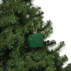 Kersthanger brievenbus - groen - 6.5x6x4.5 cm