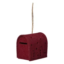 Kersthanger brievenbus - roze - 6.5x6x4.5 cm