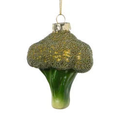 Kersthanger broccoli - groen - 8.5x6.5x6 cm