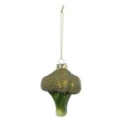 Kersthanger broccoli - groen - 8.5x6.5x6 cm