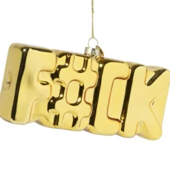 Kersthanger F#CK - glas - 7.6x14.8x3.5 cm