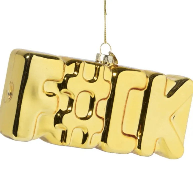 Kersthanger F#CK - glas - 7.6x14.8x3.5 cm