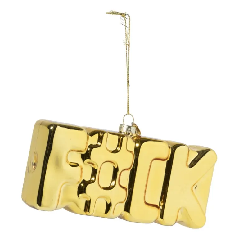 Kersthanger F#CK - glas - 7.6x14.8x3.5 cm