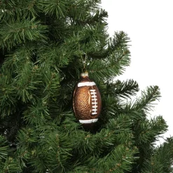 Kersthanger football - bruin - 12x7x6.5 cm