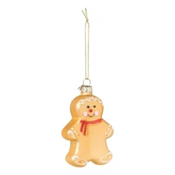 Kersthanger gingerbread - bruin - 9.7x6.4x1.8 cm