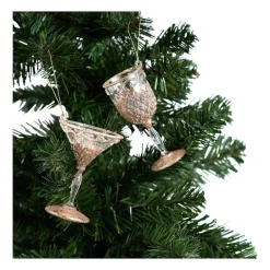 Kersthanger glas champagne - diverse varianten - 9 cm