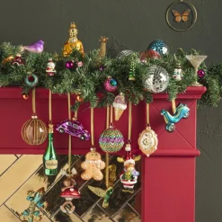 Kersthanger glas champagne - diverse varianten - 9 cm