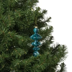 Kersthanger glas pegel - groen - ø5.5x15 cm