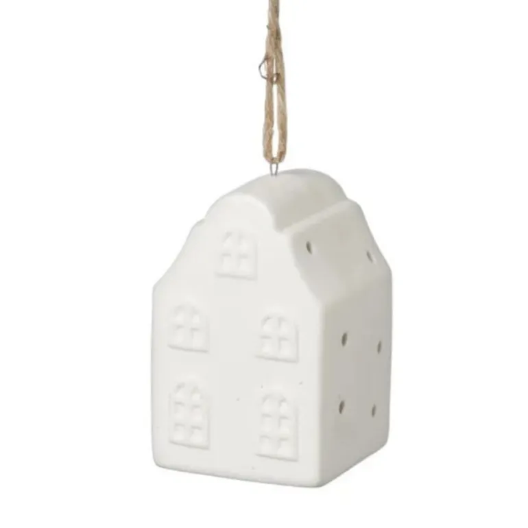 Kersthanger huisje - lichtgevend - wit
