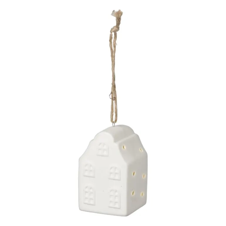 Kersthanger huisje - lichtgevend - wit