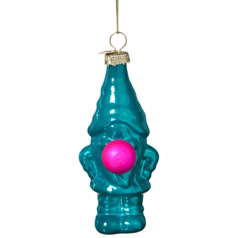 Kersthanger kabouter - groen - 10.5x5.3x4.7 cm