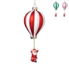 Kersthanger luchtballon met kerstman - diverse varianten - ø7.5x16.5 cm