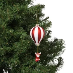 Kersthanger luchtballon met kerstman - diverse varianten - ø7.5x16.5 cm