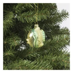 Kersthanger maanvis - multikleur - 8x7x3.5 cm